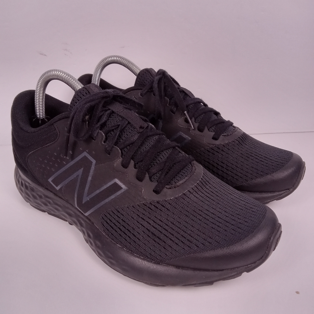 New Balance 520 v7 Triple Black Mesh Lightweight Running Shoes Black Mens 8.5